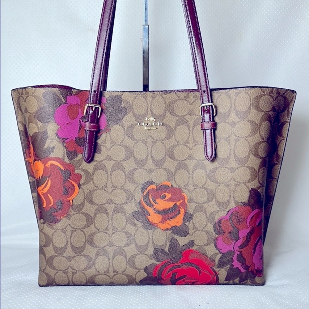 Coach Mollie Floral Tote Bag with Signature Style - Picture 3 of 14